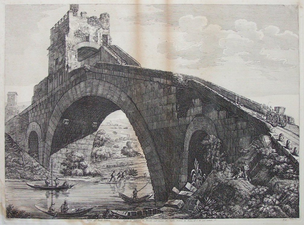 Etching - Veduta del Ponte Salario - Rossini